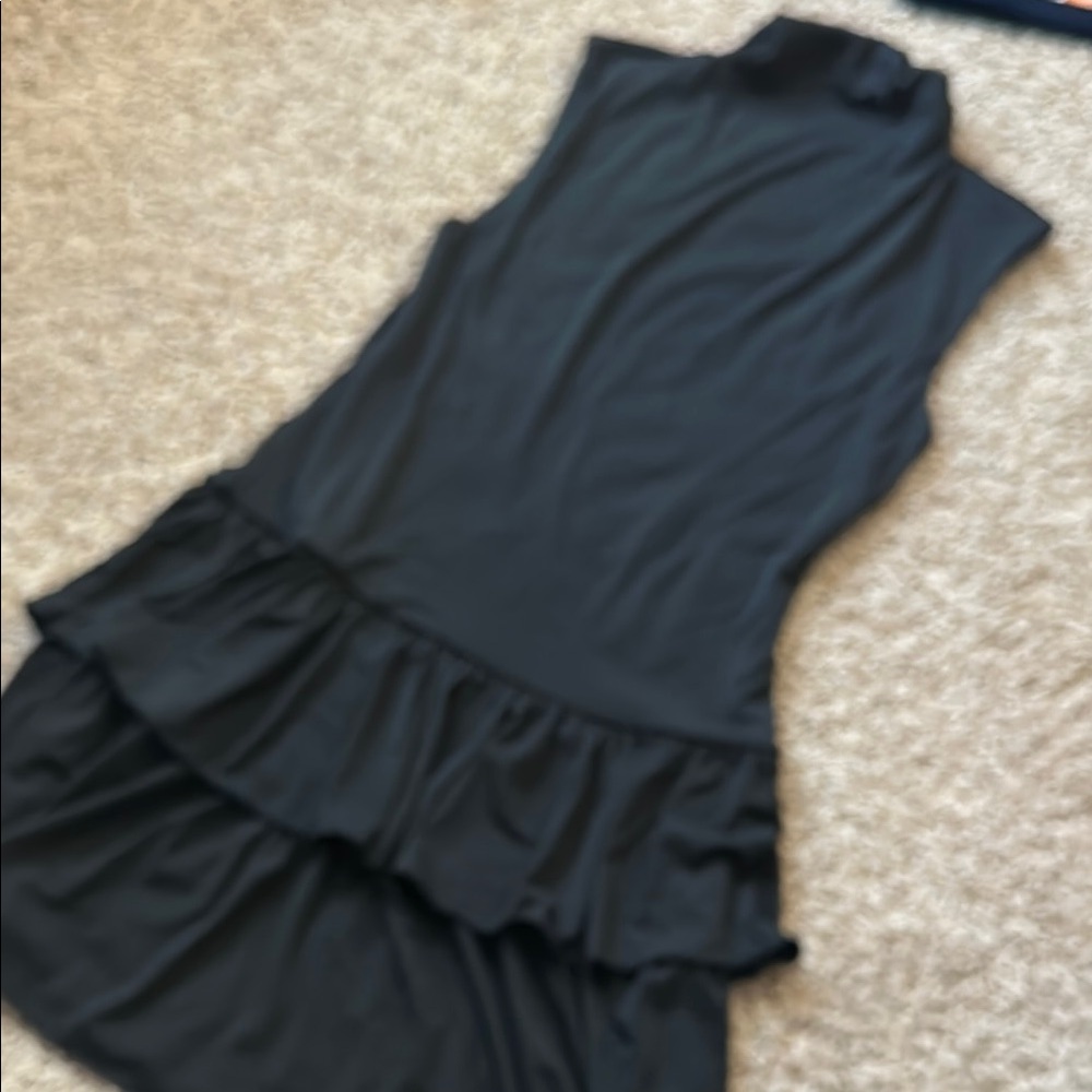 Elegant Black Ruffled Dress